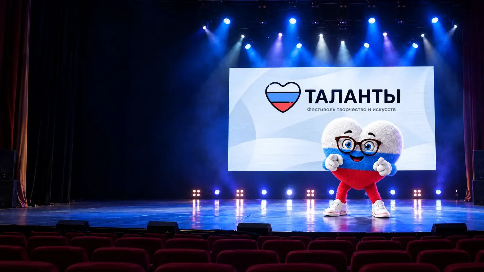 Маскот фестивалей «Таланты» на сцене