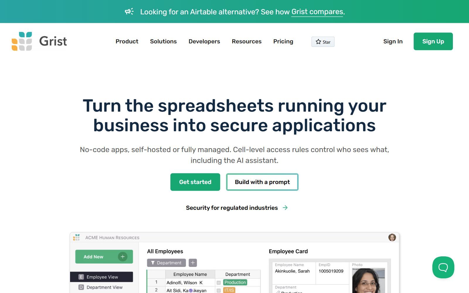 Grist homepage screenshot (October 2026)