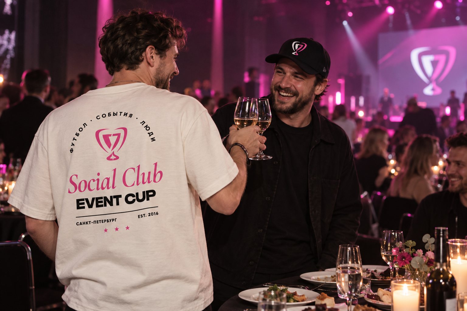 Гости в футболке Social Club и кепке Event Cup