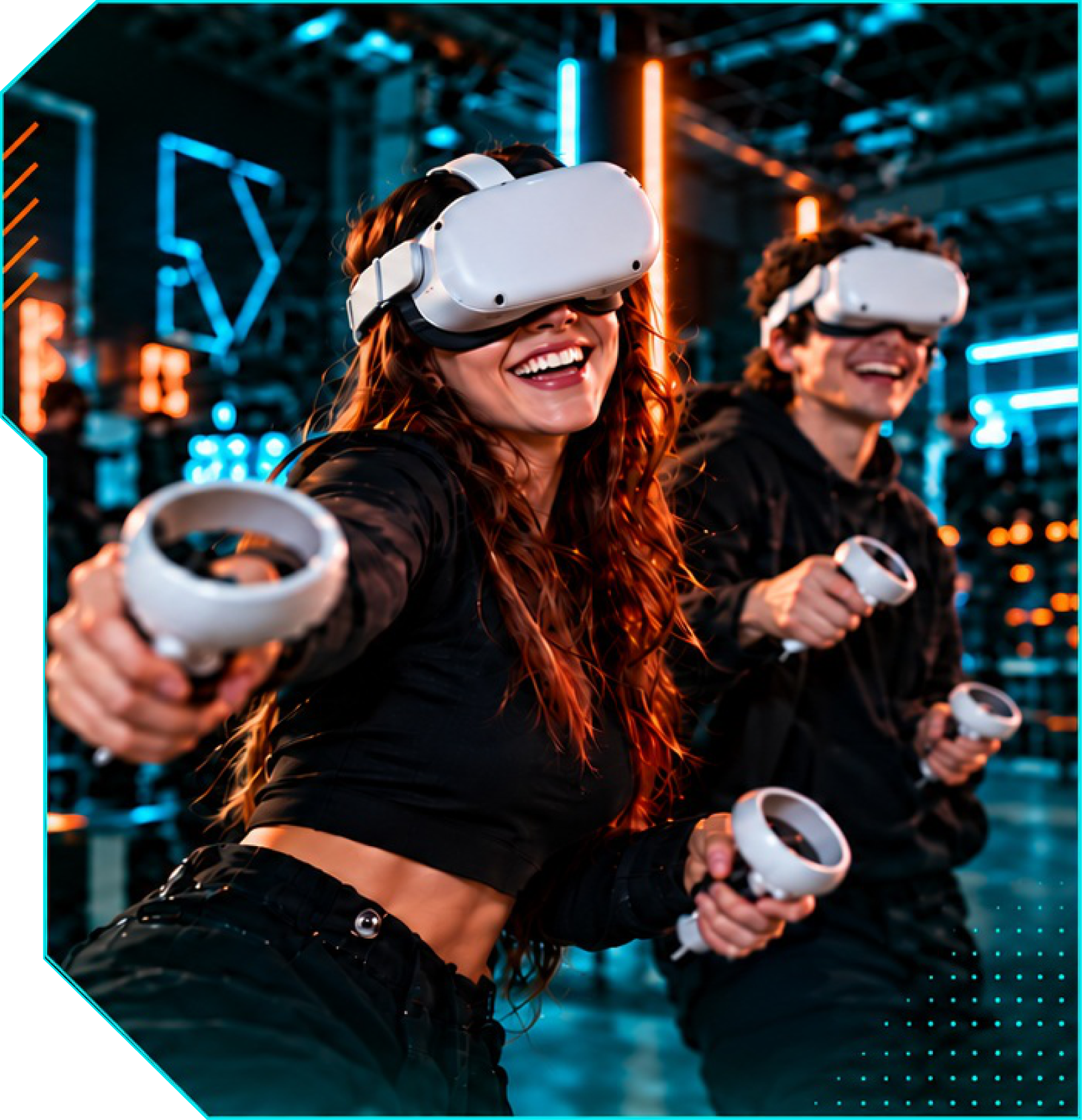 Игроки в клубе виртуальной реальности Versus Reality