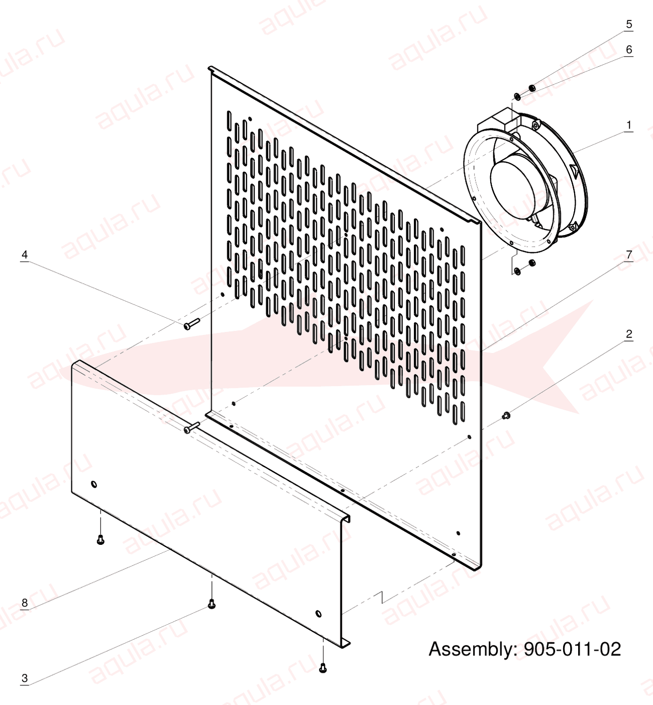 Morgana Feeder 8000 905-011-02 Base Panel Assembly Rear — схема деталей