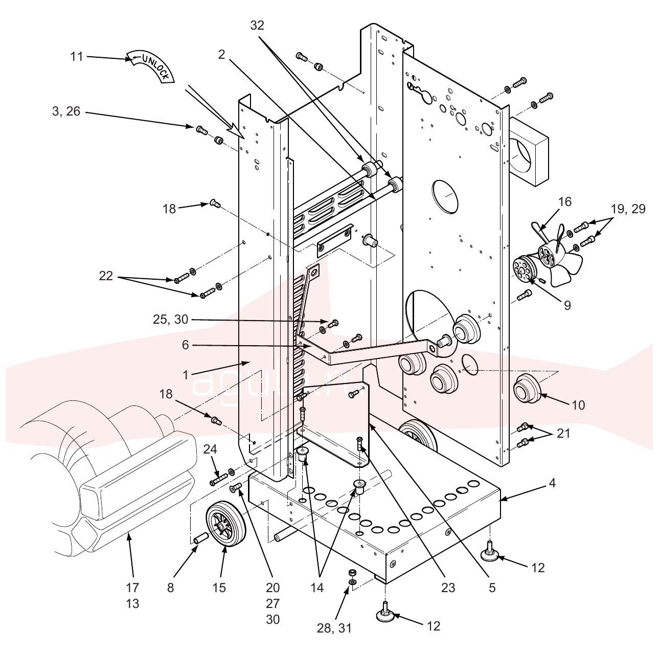 Morgana AutoCreaser Mk2 7-01-03 Main Assembly — схема деталей