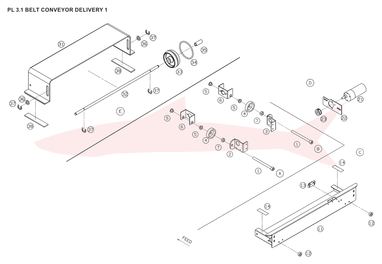 Morgana AutoCut Pro System PL 3.1 Conveyor — Belt Conveyor Delivery 1 — схема деталей