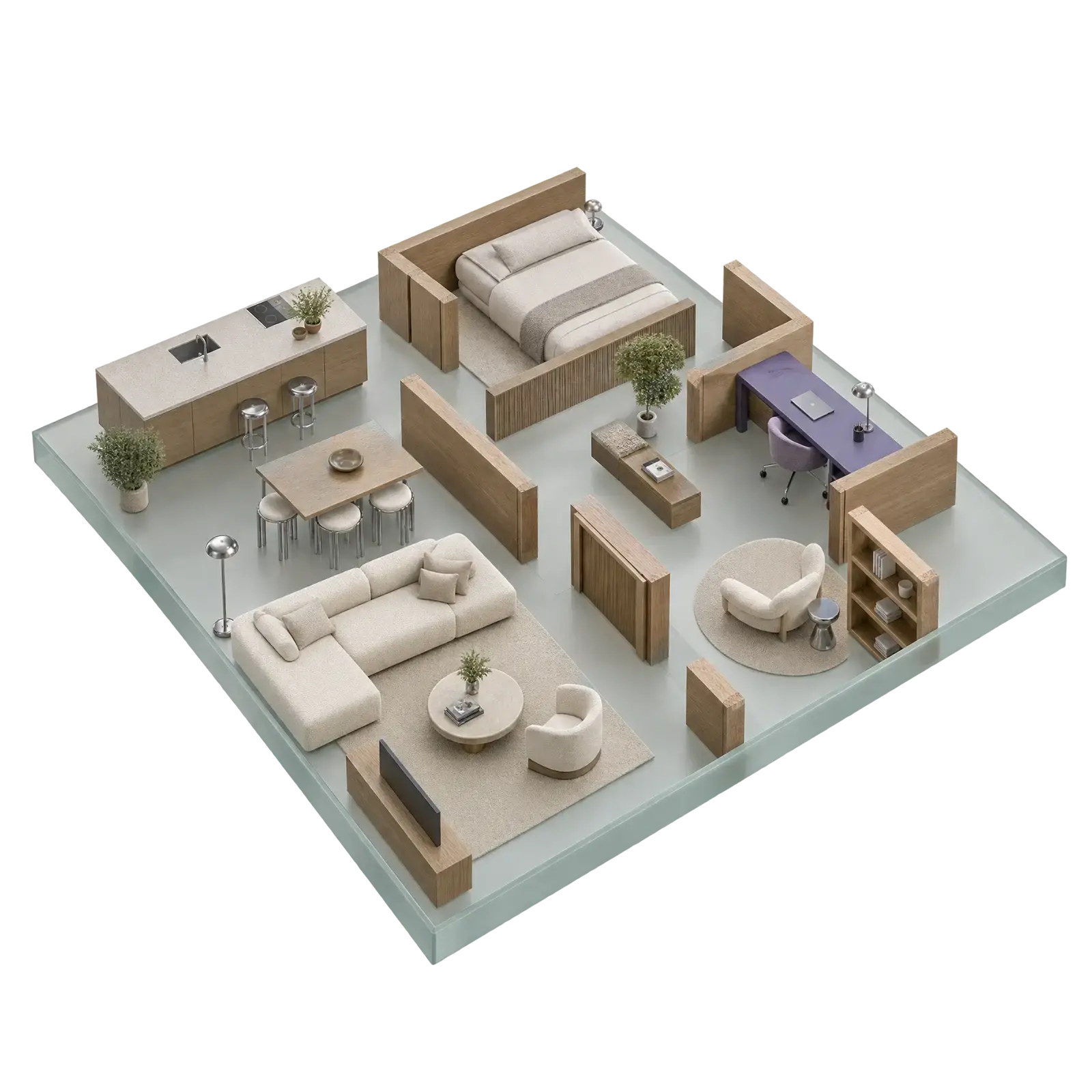 Интерьерная 3D-иллюстрация учебного задания