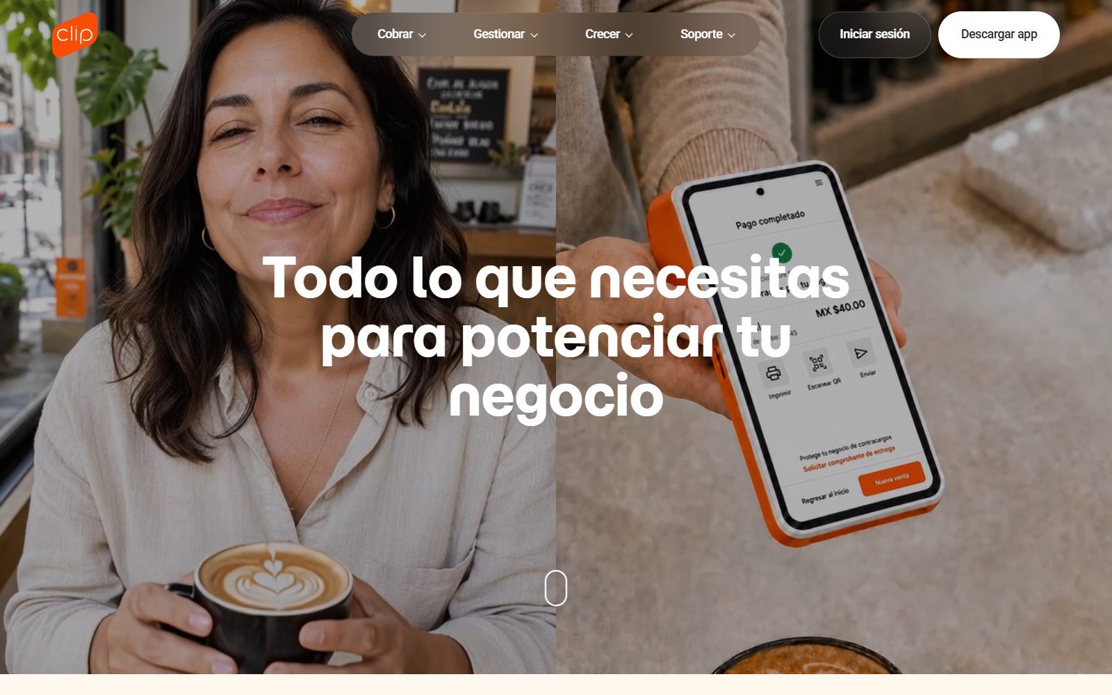Clip payments homepage screenshot (October 2026)