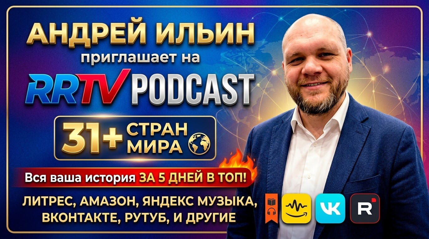 Запись интервью-подкаста в студии с микрофоном