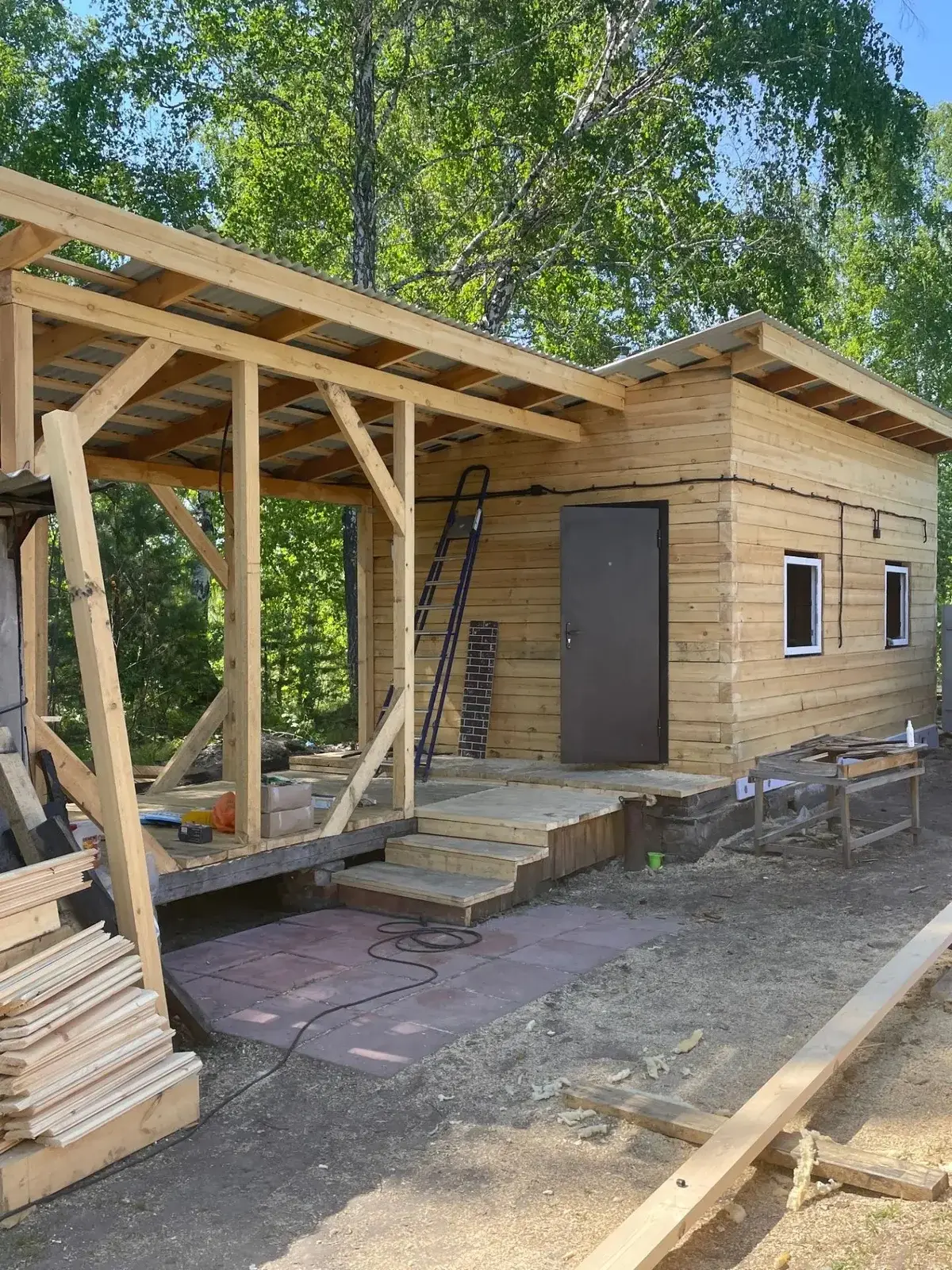 Баня с дровником 7 × 5 м