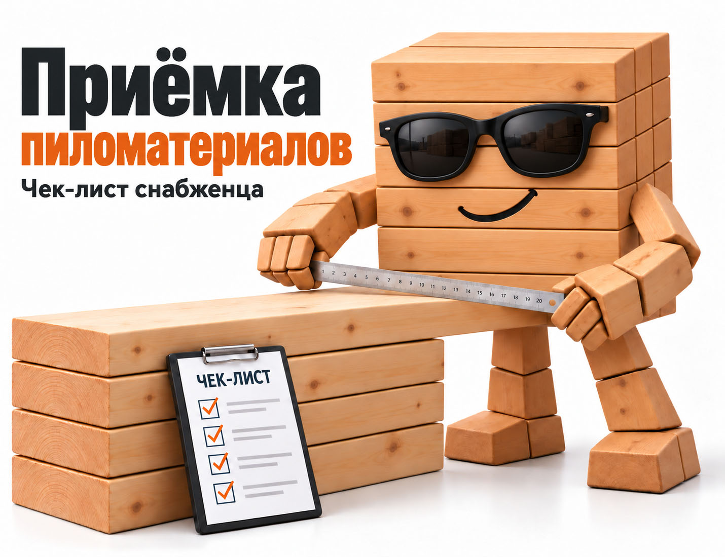 Приёмка партии пиломатериалов: проверка размеров и чек-лист снабженца