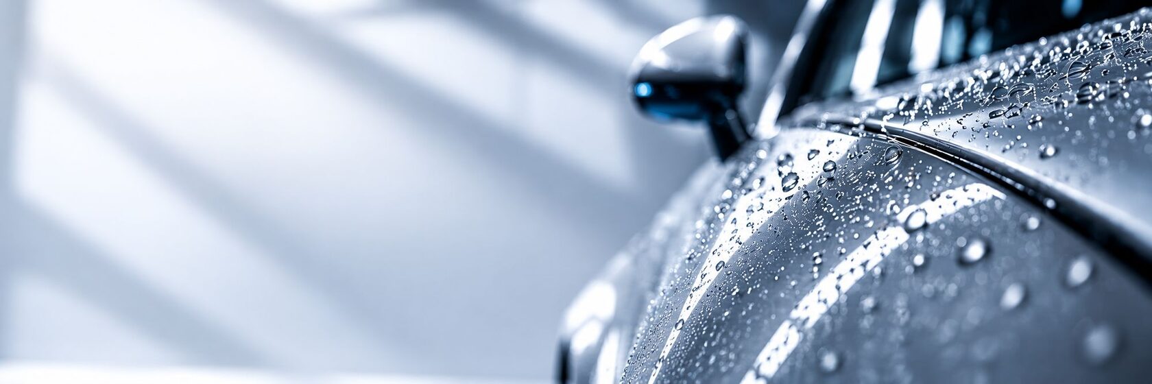 Капли воды на кузове автомобиля