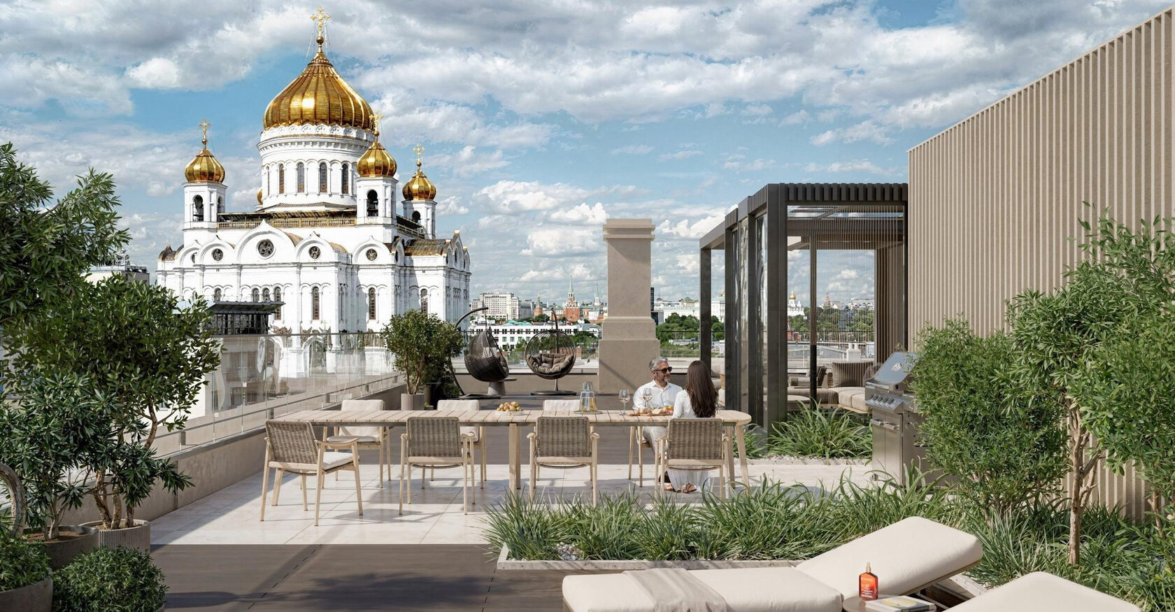 Терраса пентхауса. Визуализация проекта.