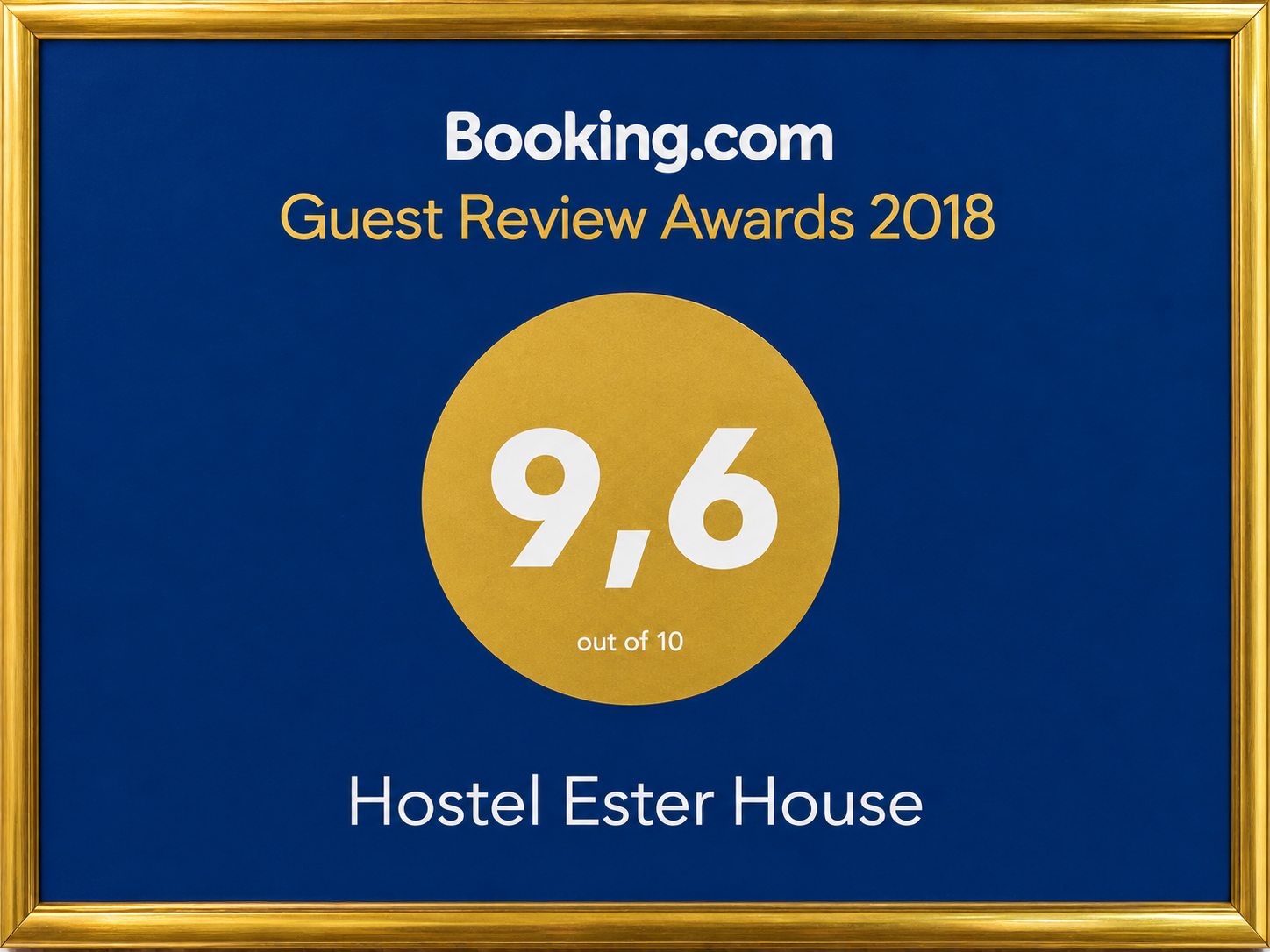Booking.com Guest Review Awards 2018: Hostel Ester House, оценка 9,6 из 10