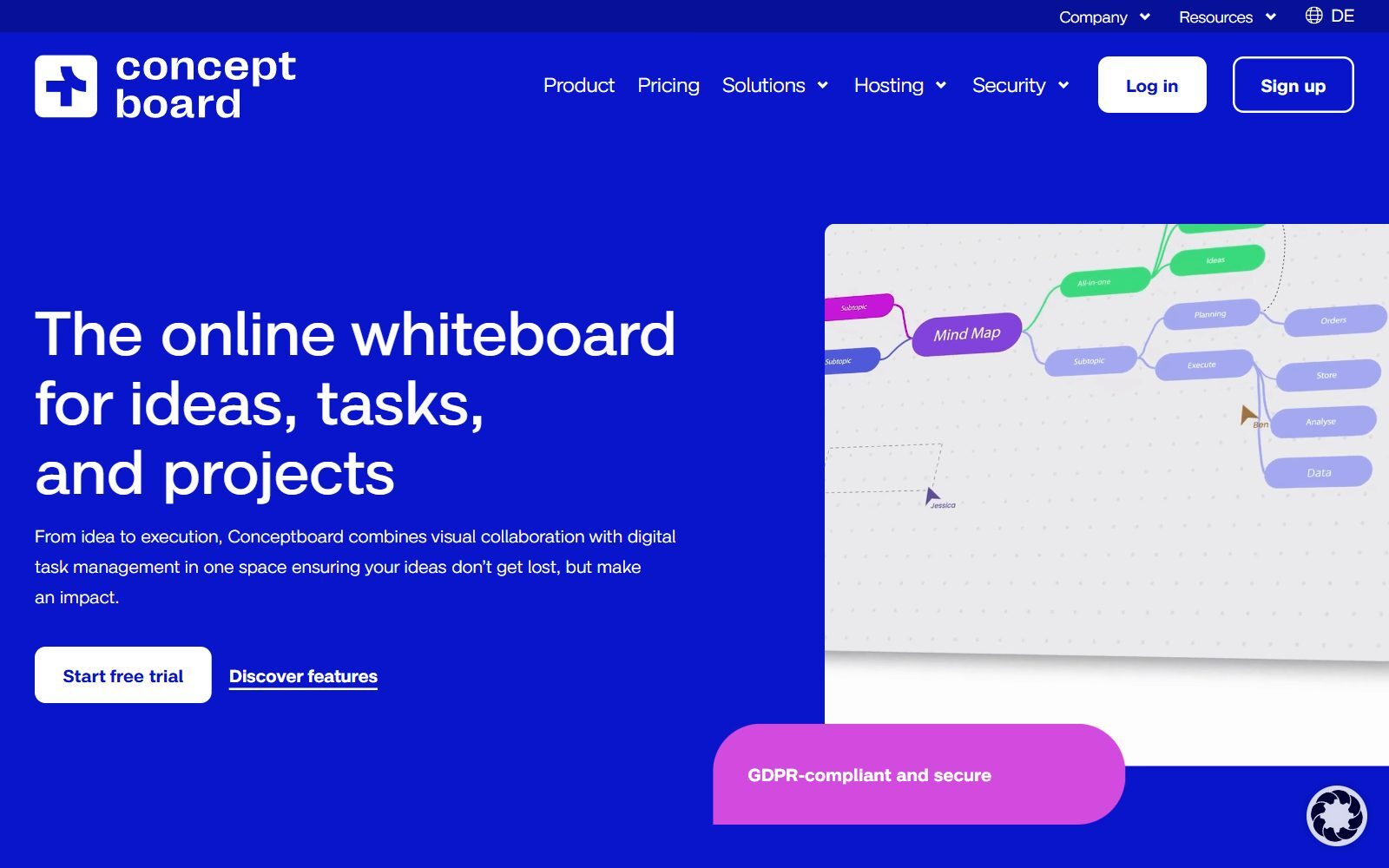 Conceptboard homepage screenshot (October 2026)