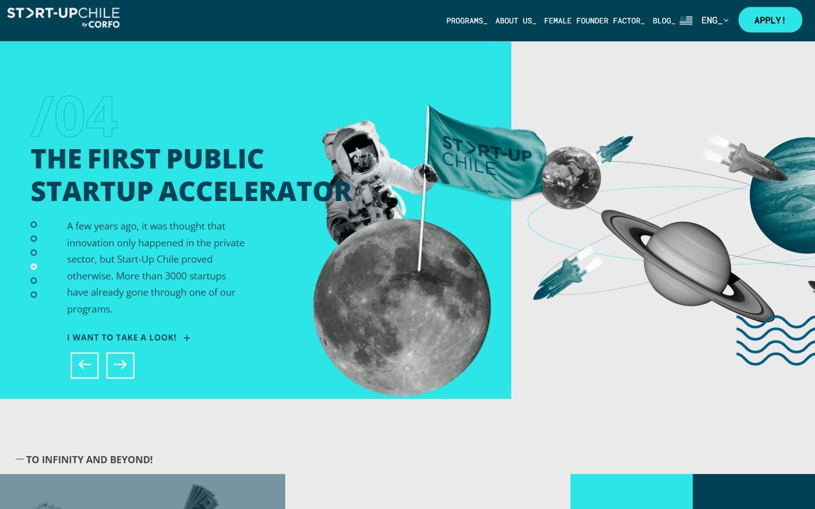 Start-Up Chile by Corfo homepage, the first public startup accelerator, screenshot (October 2026)