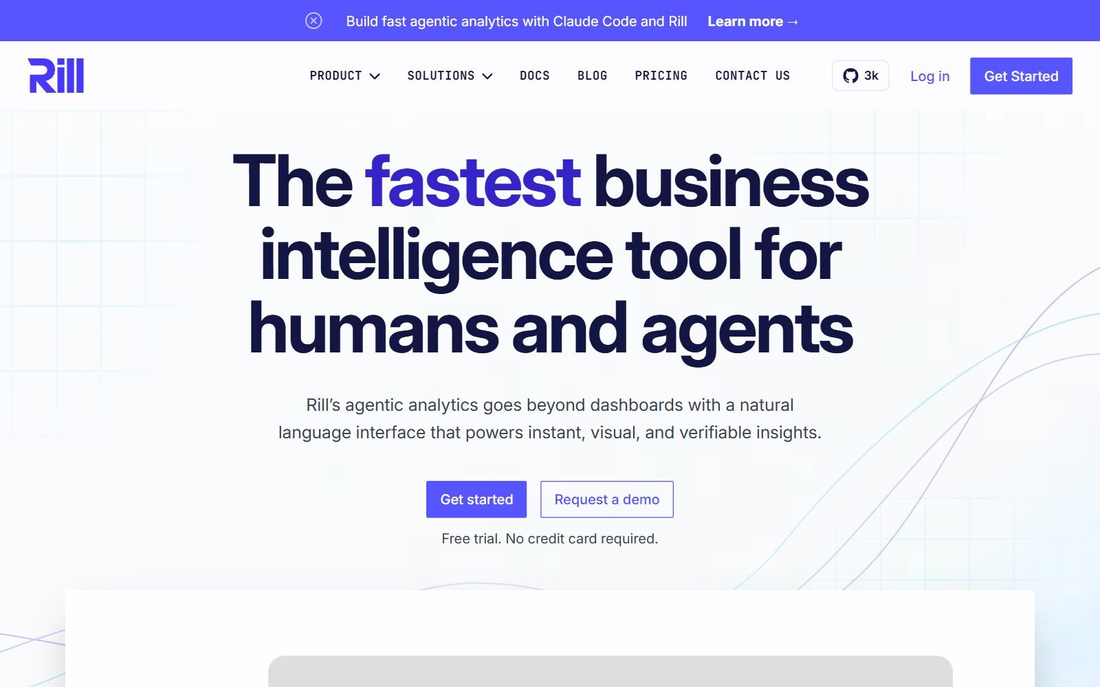Rill homepage screenshot (October 2026)