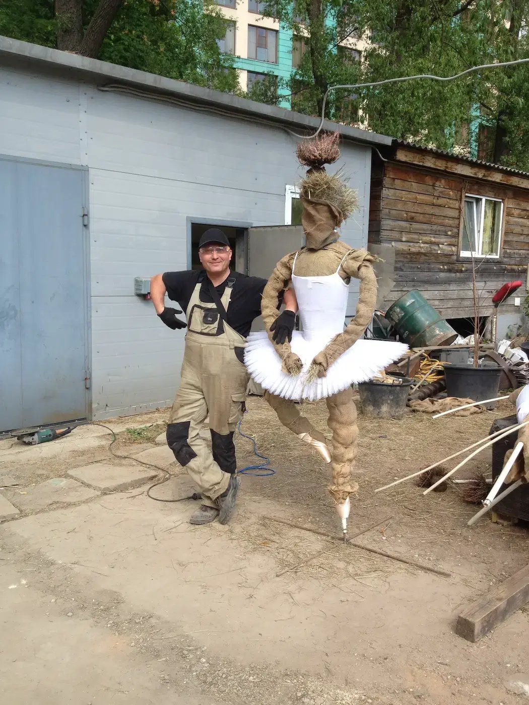 The tutus and pointe shoes from Grishko. Kinetic sculpture by Konstantin Grouss