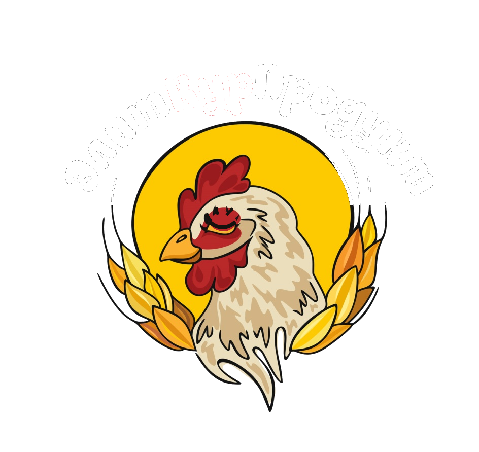 Эмблема курицы Элиткурпродукт с подмигиванием