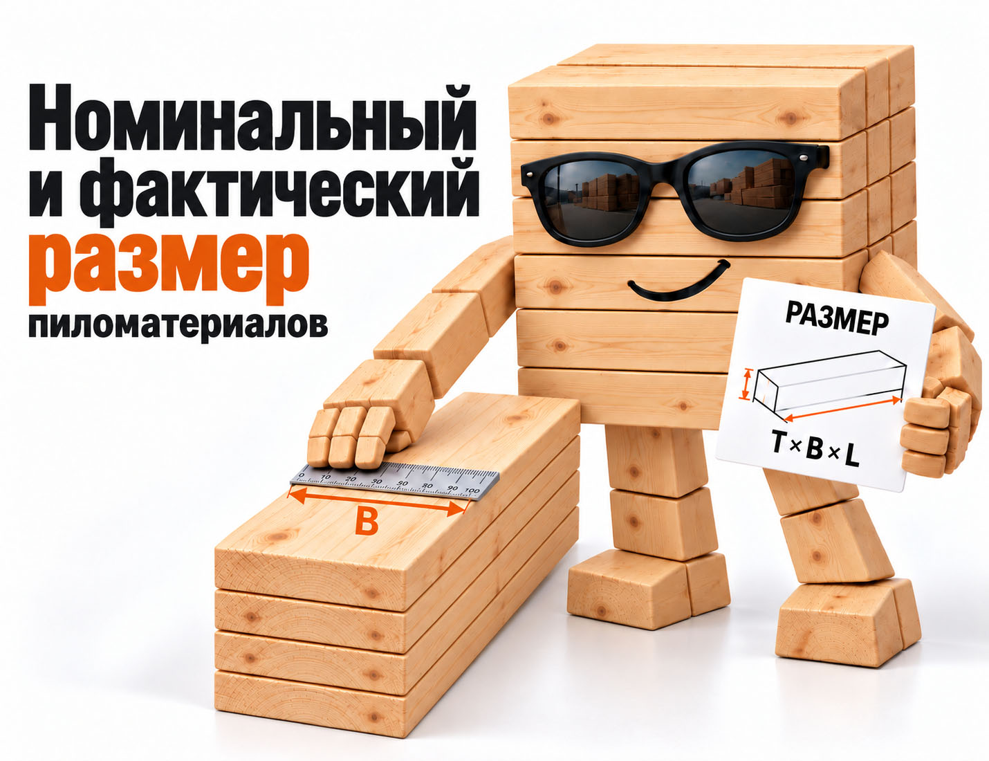 Номинальный и фактический размер пиломатериалов: измерение ширины доски