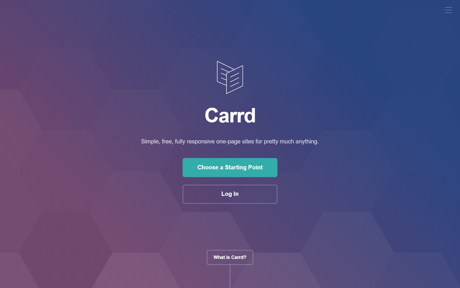 Carrd homepage screenshot (October 2026)