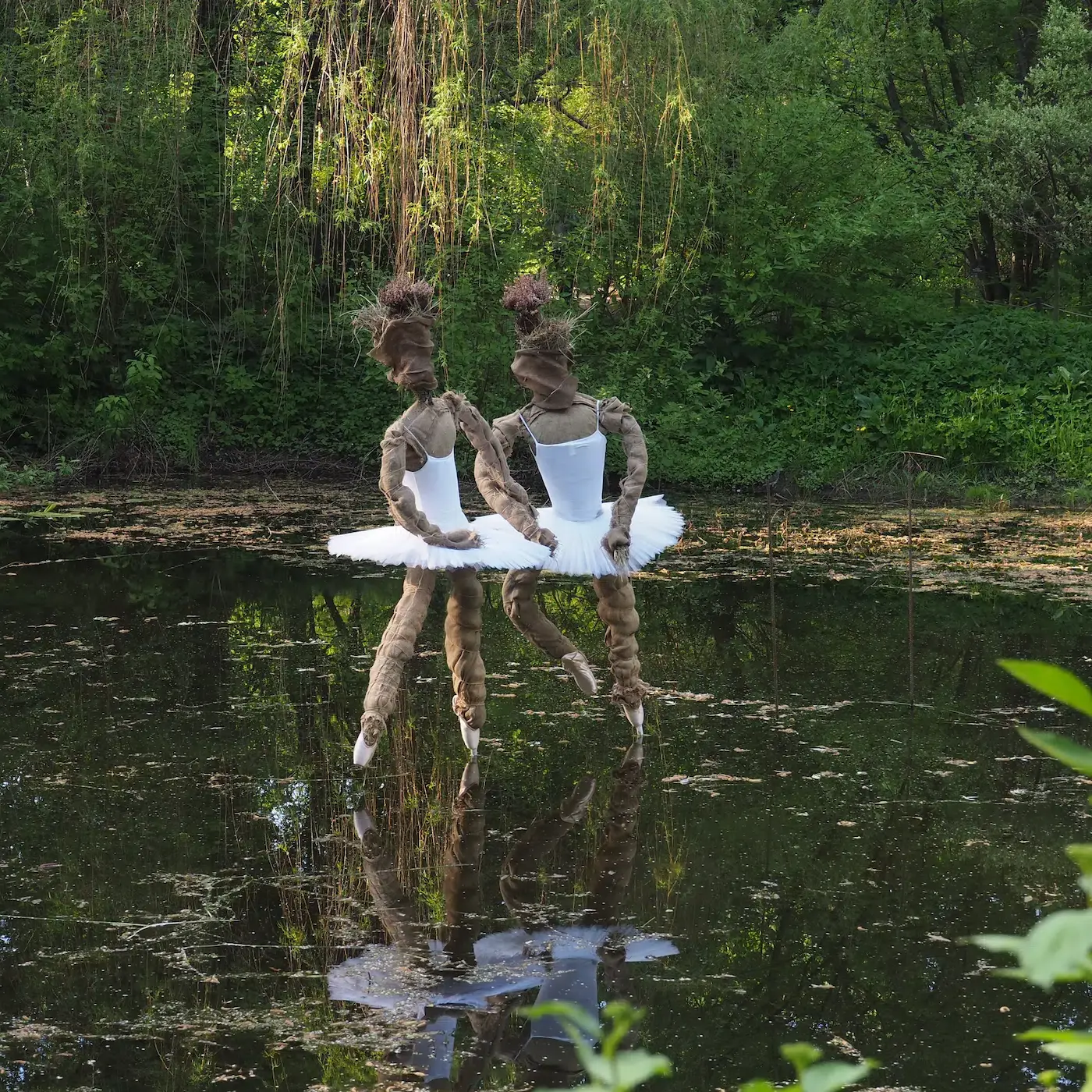 Installation on the pond, May 2018. Kinetic sculpture by Konstantin Grouss