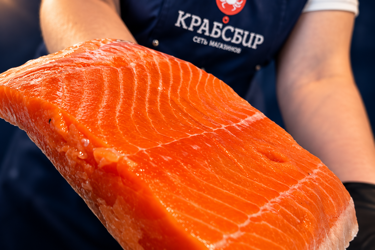 Крупный план филе красной рыбы