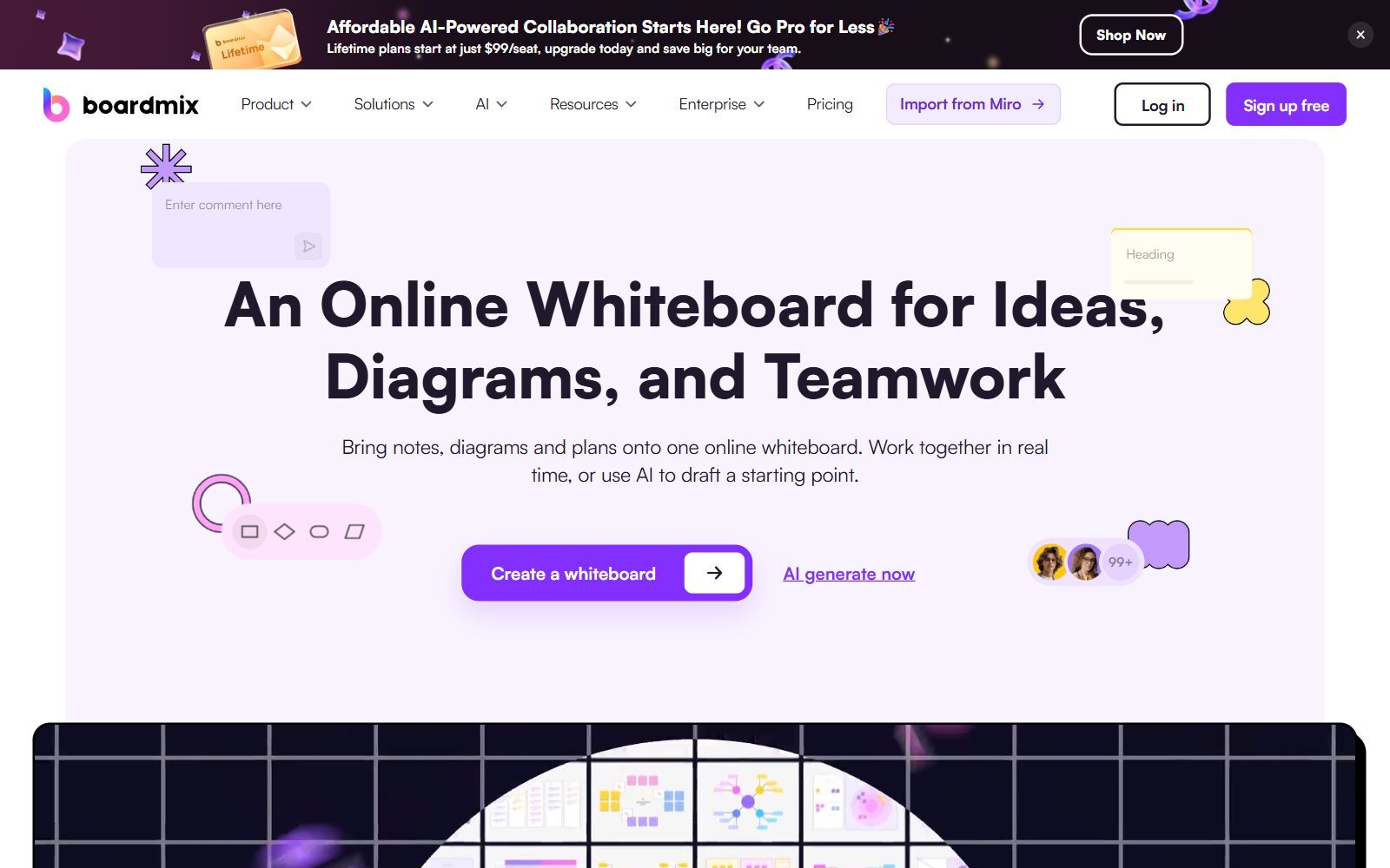 Boardmix homepage screenshot (October 2026)