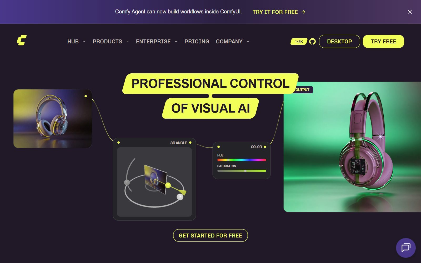 ComfyUI homepage screenshot (October 2026)