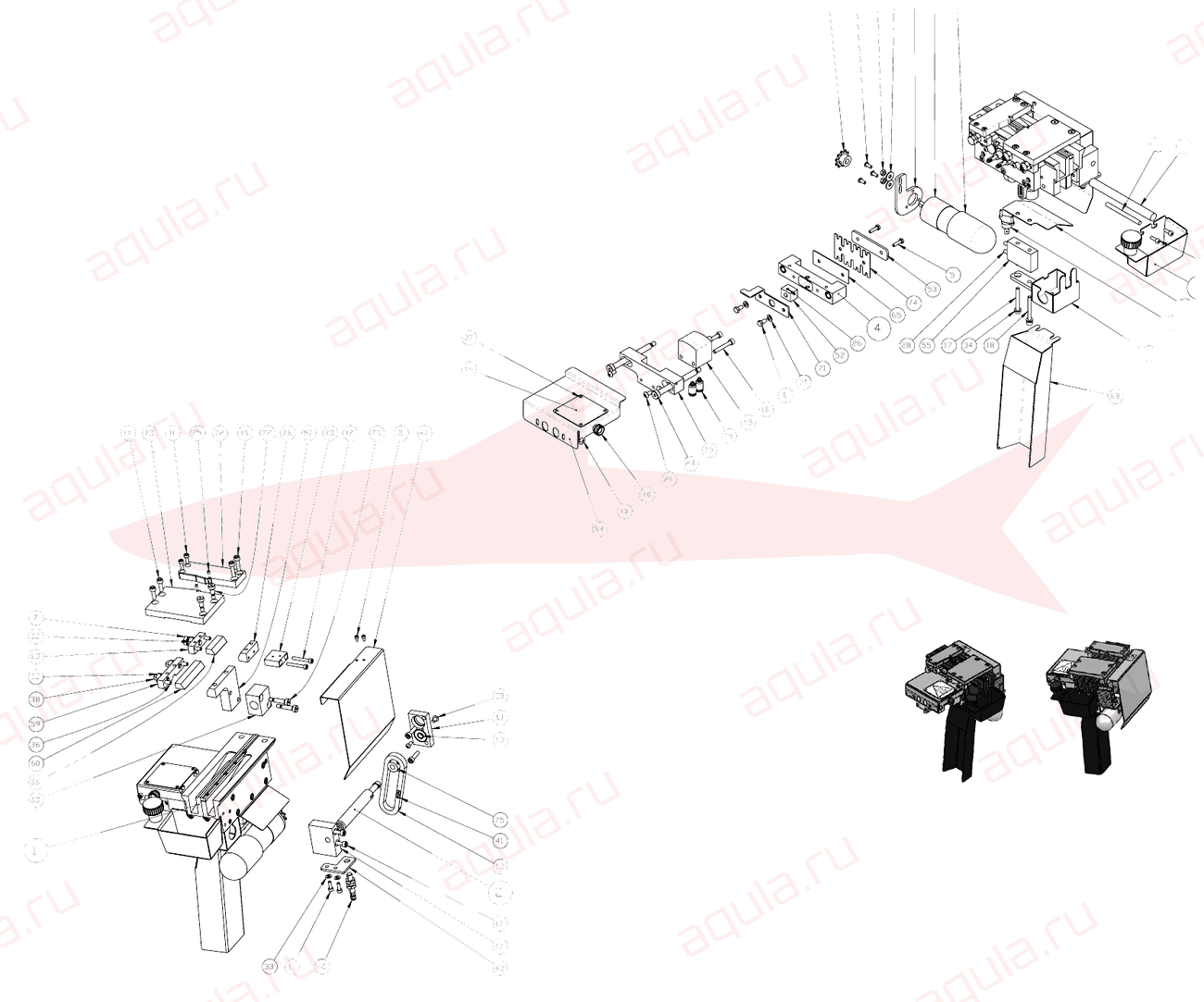 Morgana DigiBook 200 A0406055-00 Gruppo estrusore reverse 200 — схема деталей