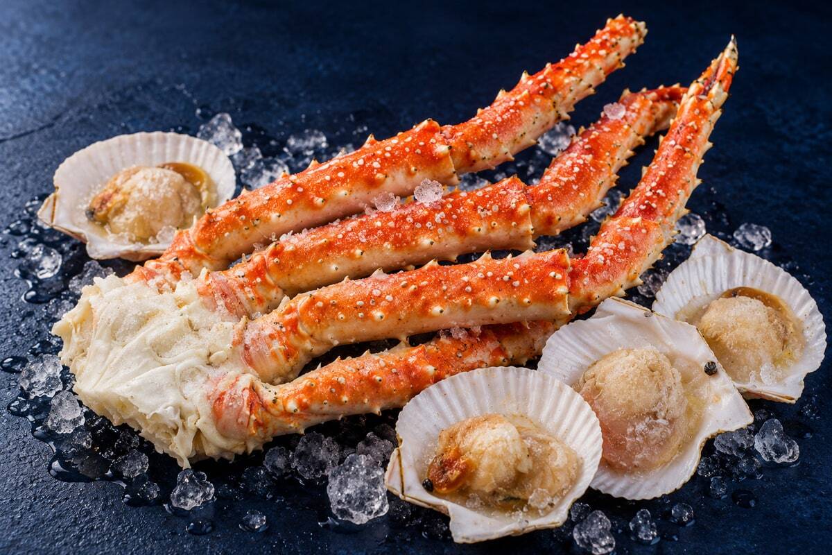 Крабовые конечности и морские гребешки