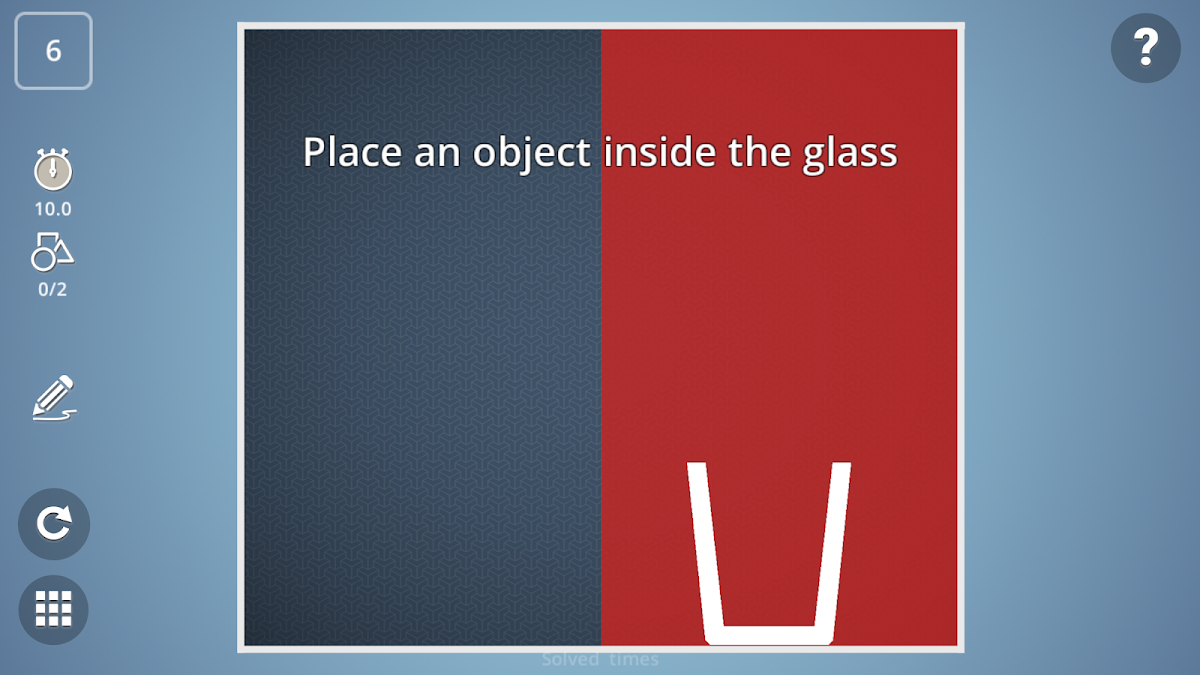 Object and glass physics puzzle in Brain It On!