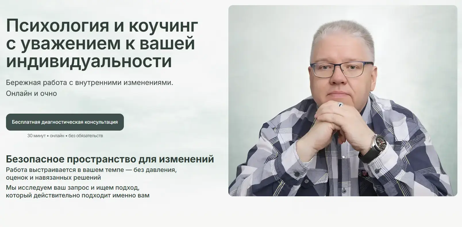 Александр Виноградов · первый экран сайта
