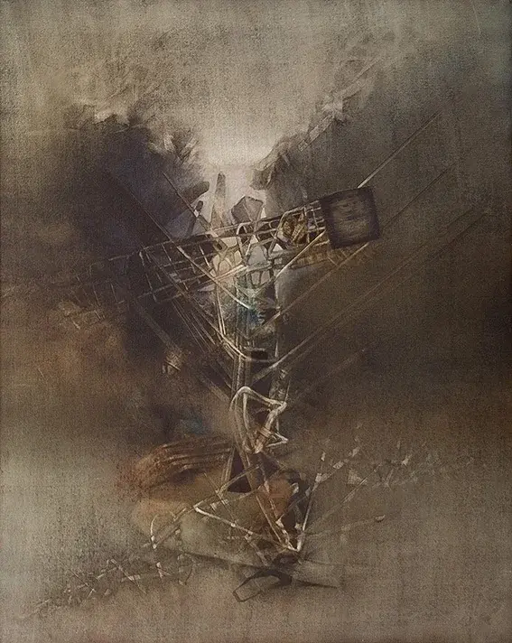 Юрий Миронов. Авария, 1993. холст, масло, 100 × 80 см