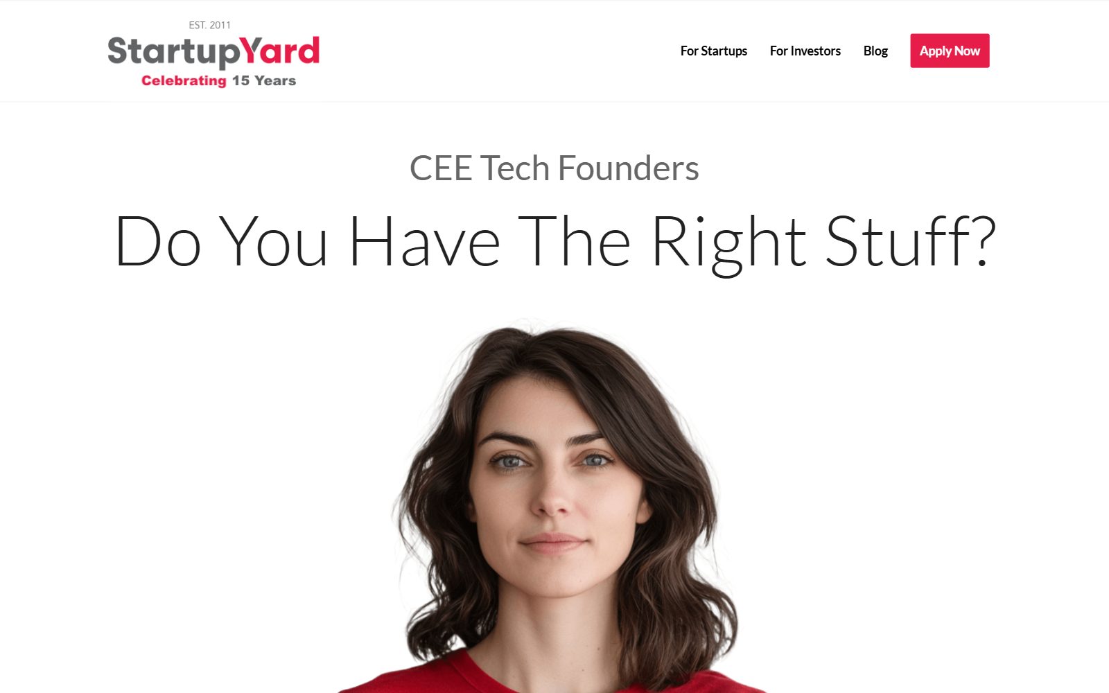 StartupYard homepage screenshot (October 2026)