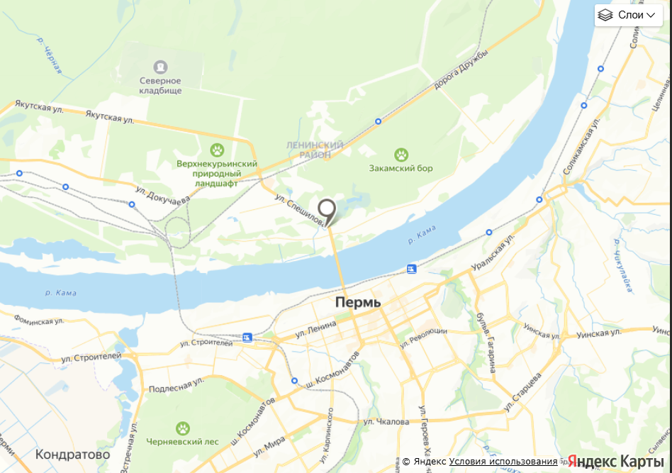 Карта проезда — Tenet Plus · Демидыч, г. Пермь, ул. Спешилова, 61