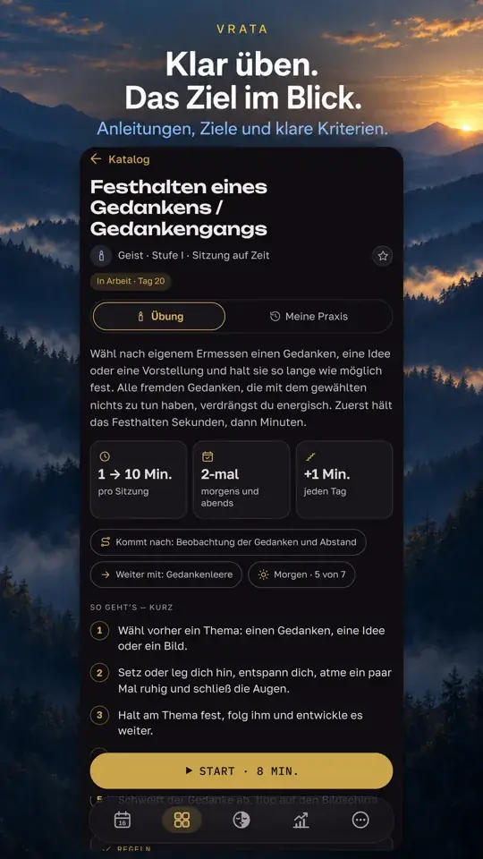 Klar üben. Das Ziel im Blick.