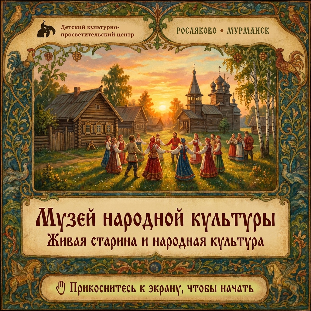 Главный экран киоска усадьбы Карабиха: дом Некрасова и список разделов