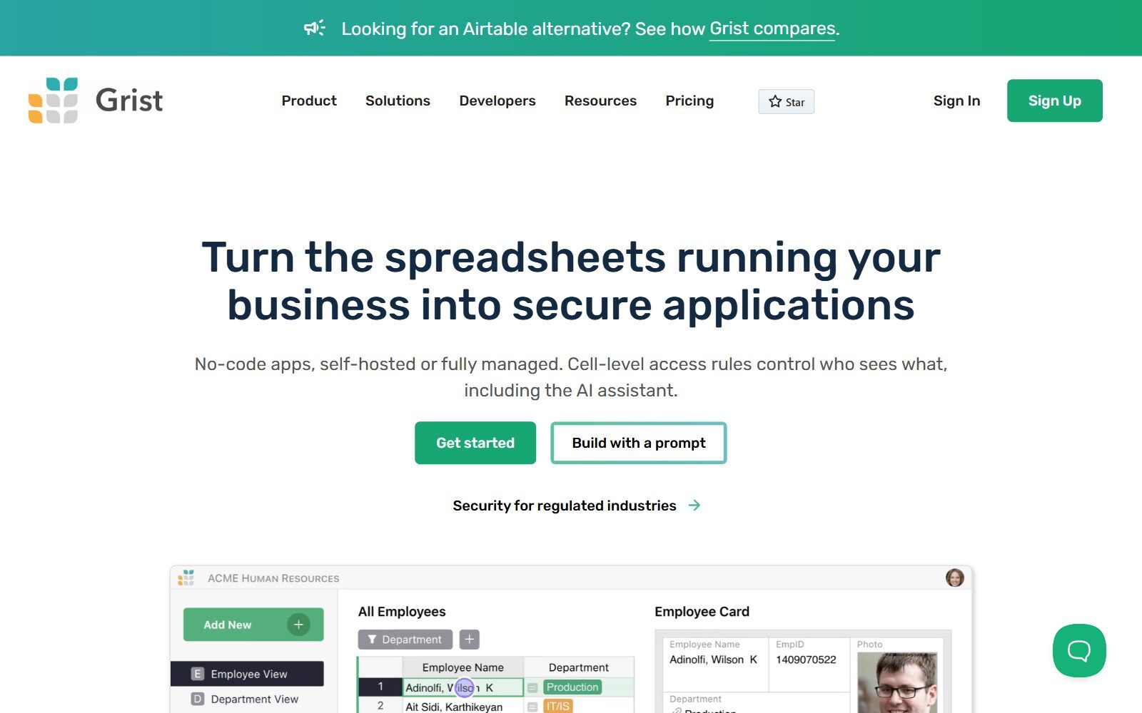 Grist homepage screenshot (October 2026)