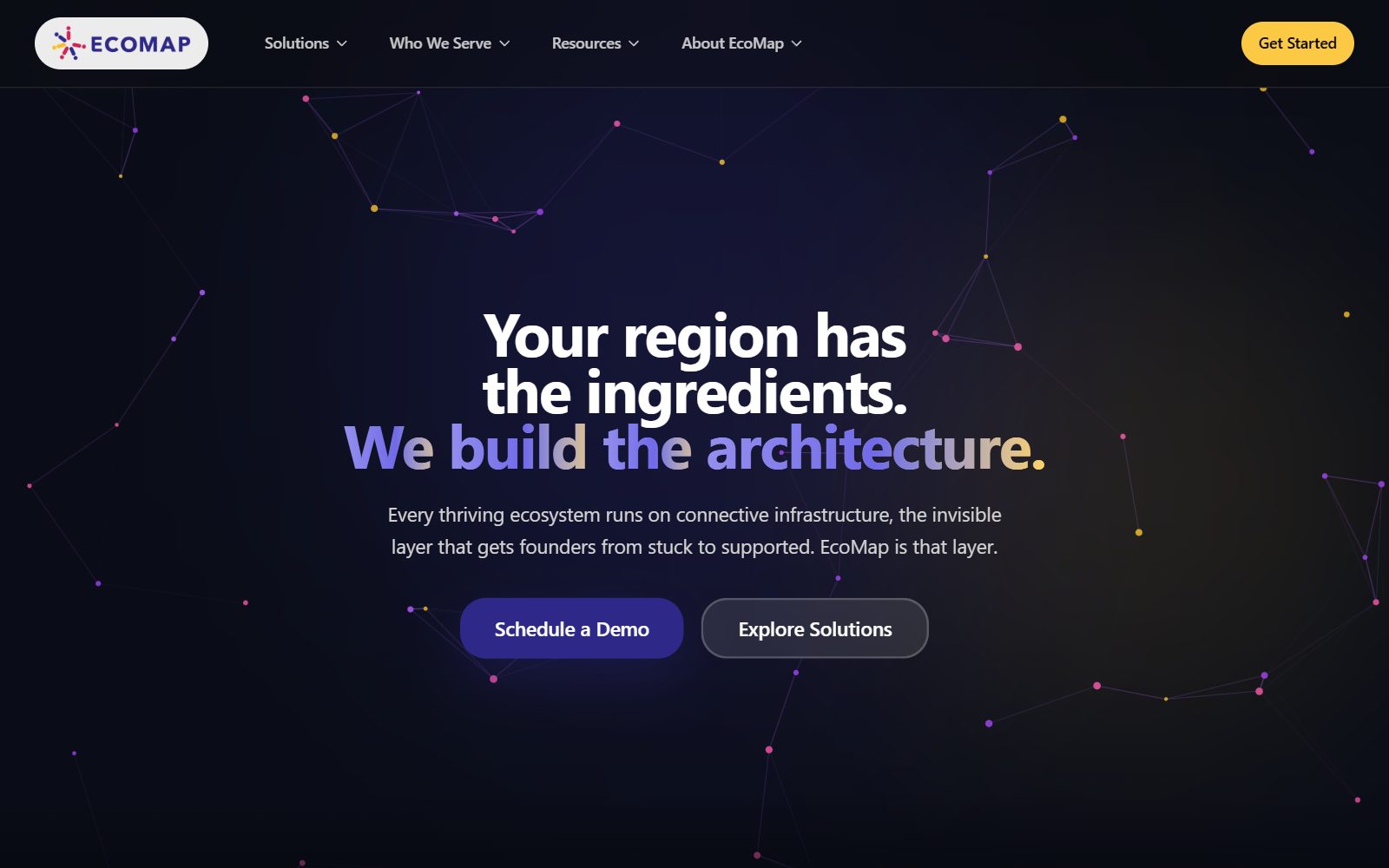 EcoMap Technologies homepage screenshot (October 2026)