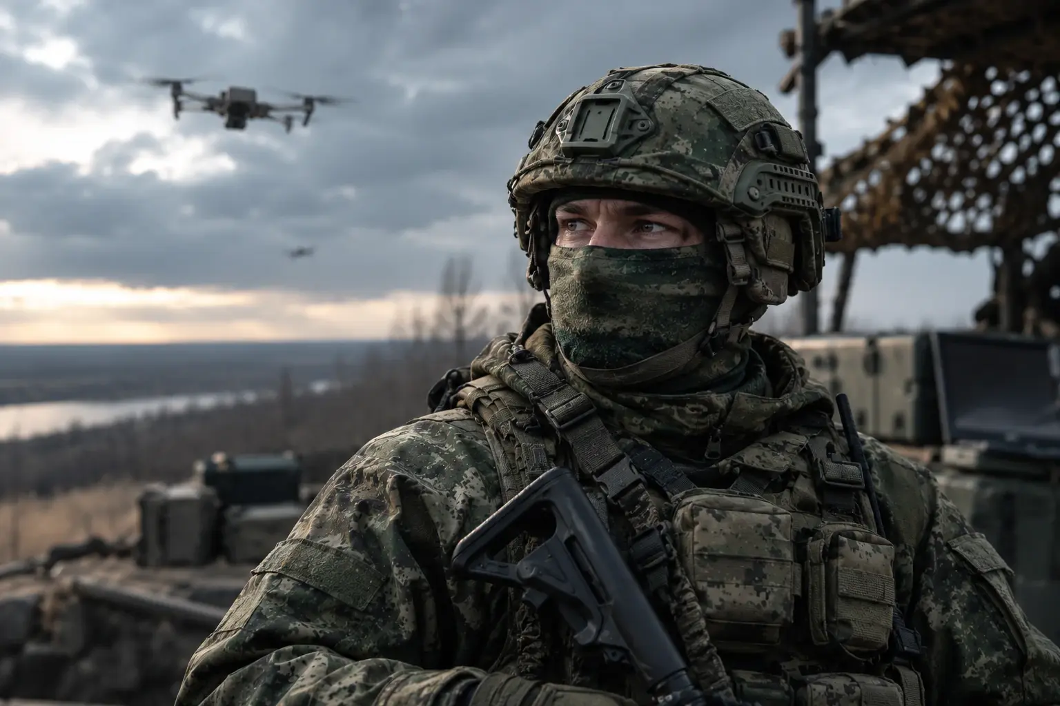 Военнослужащий в тактическом снаряжении