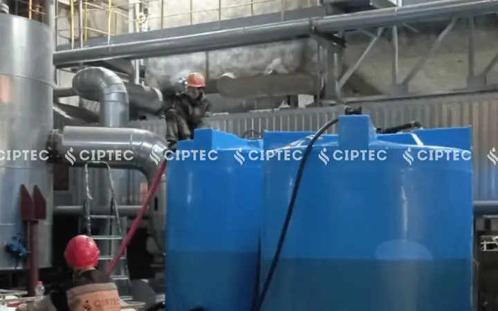 Сервисная служба CIPTEC на химической очистке промышленного котла