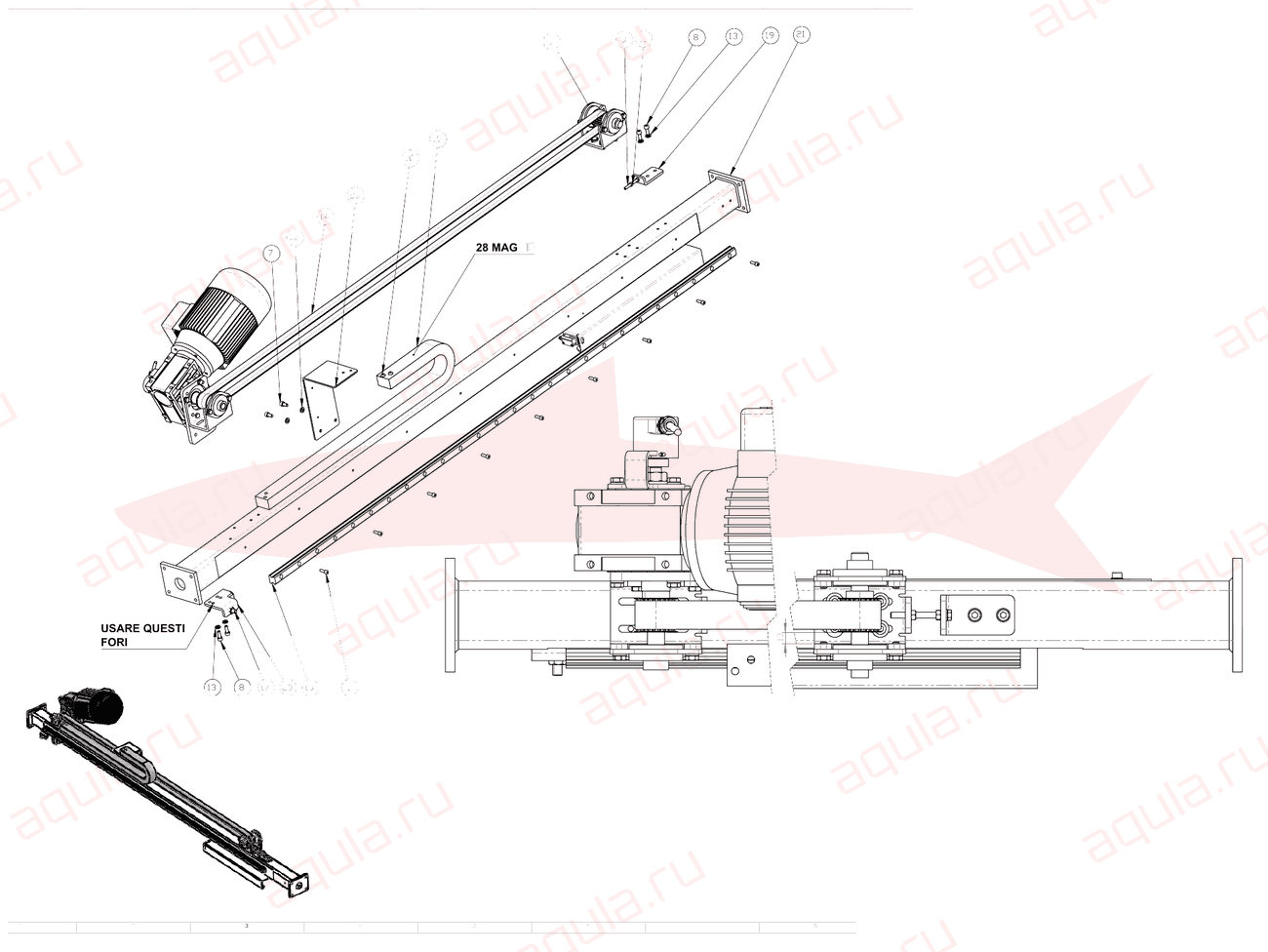 Morgana DigiBook 300 A0107001-02 Ass. trascinamento 300 — схема деталей