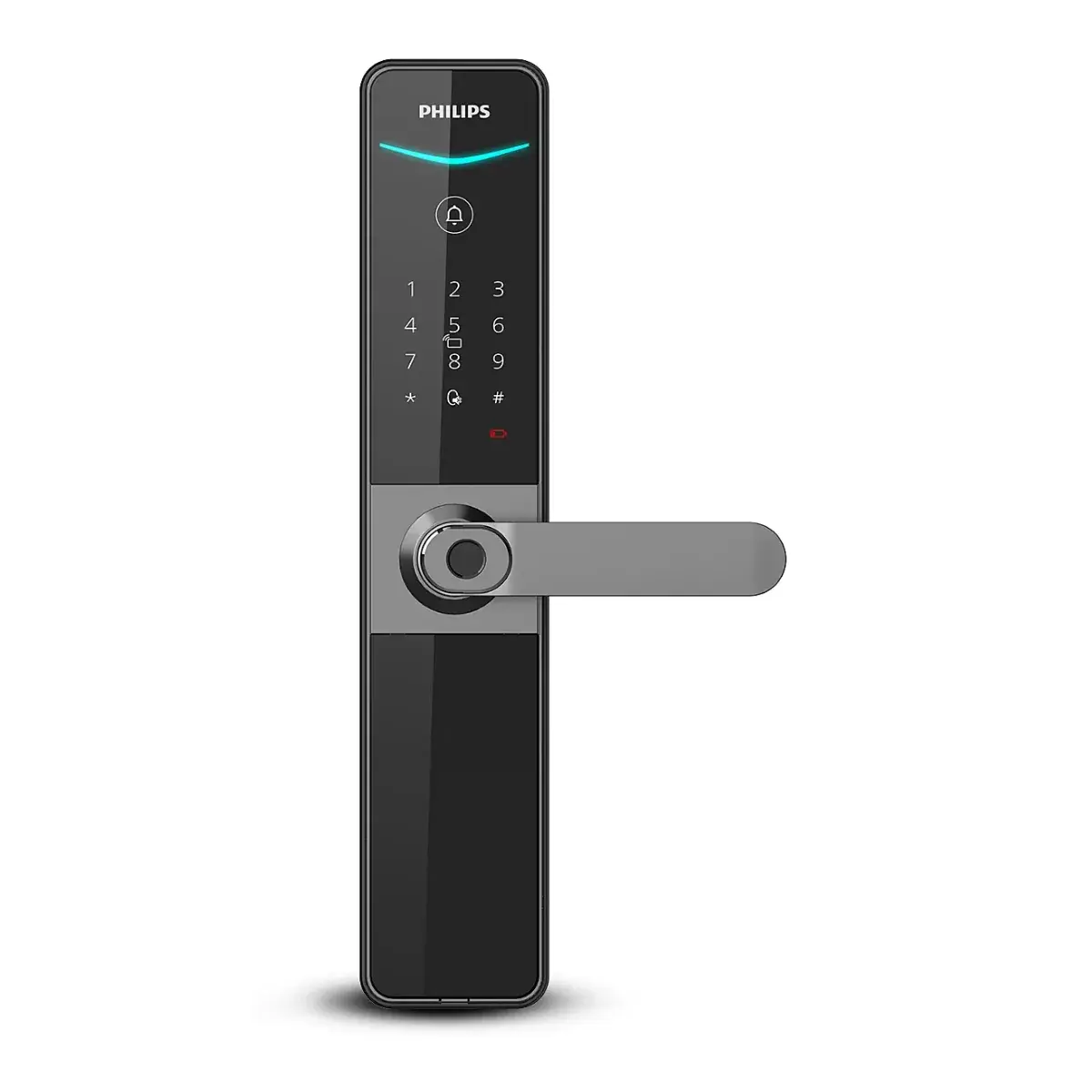 Наружная панель Philips EasyKey 610 с кнопкой звонка, кодовой панелью и сканером в ручке