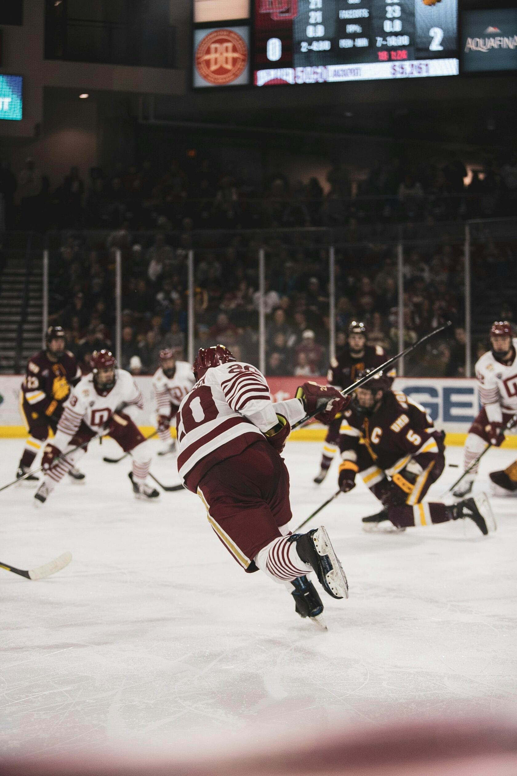 Ice hockey game in an arena