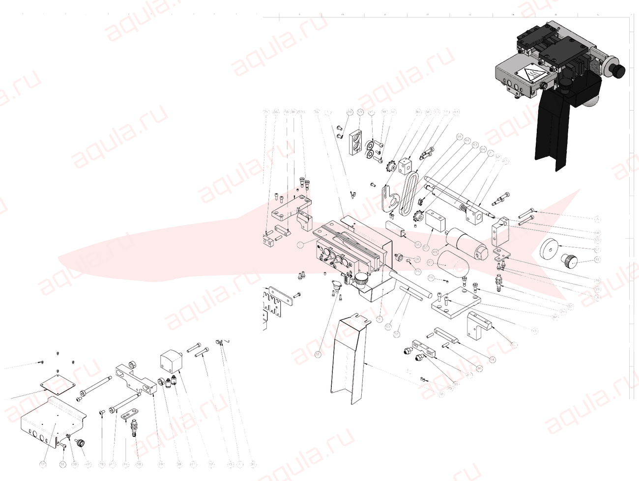Morgana DigiBook 300 A0106004-00 Reverse extruder group 300 — схема деталей