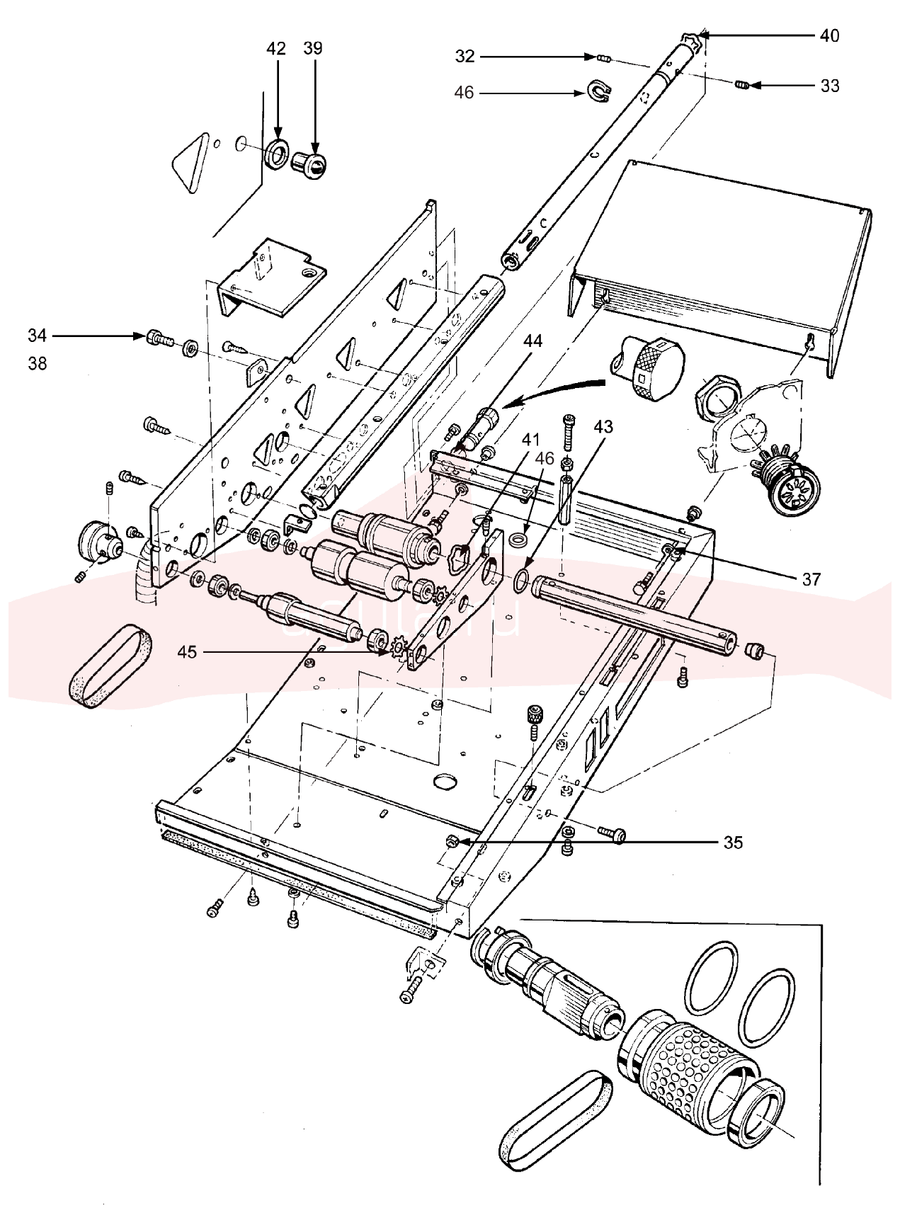Morgana AutoCreaser Mk2 7-03-03 Feed Bed Assembly — схема деталей