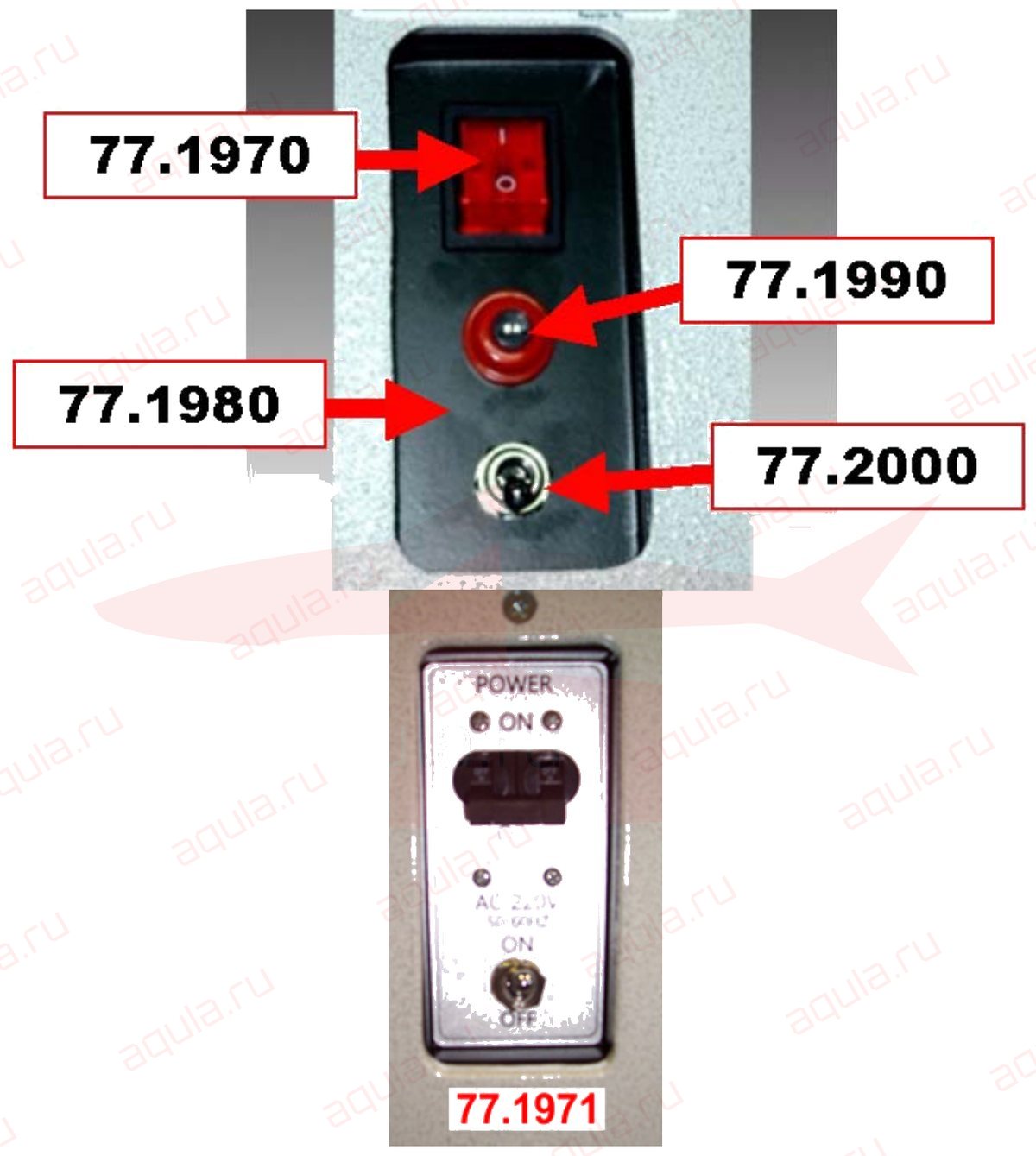 Morgana KB2000 Switches and fuse — схема деталей