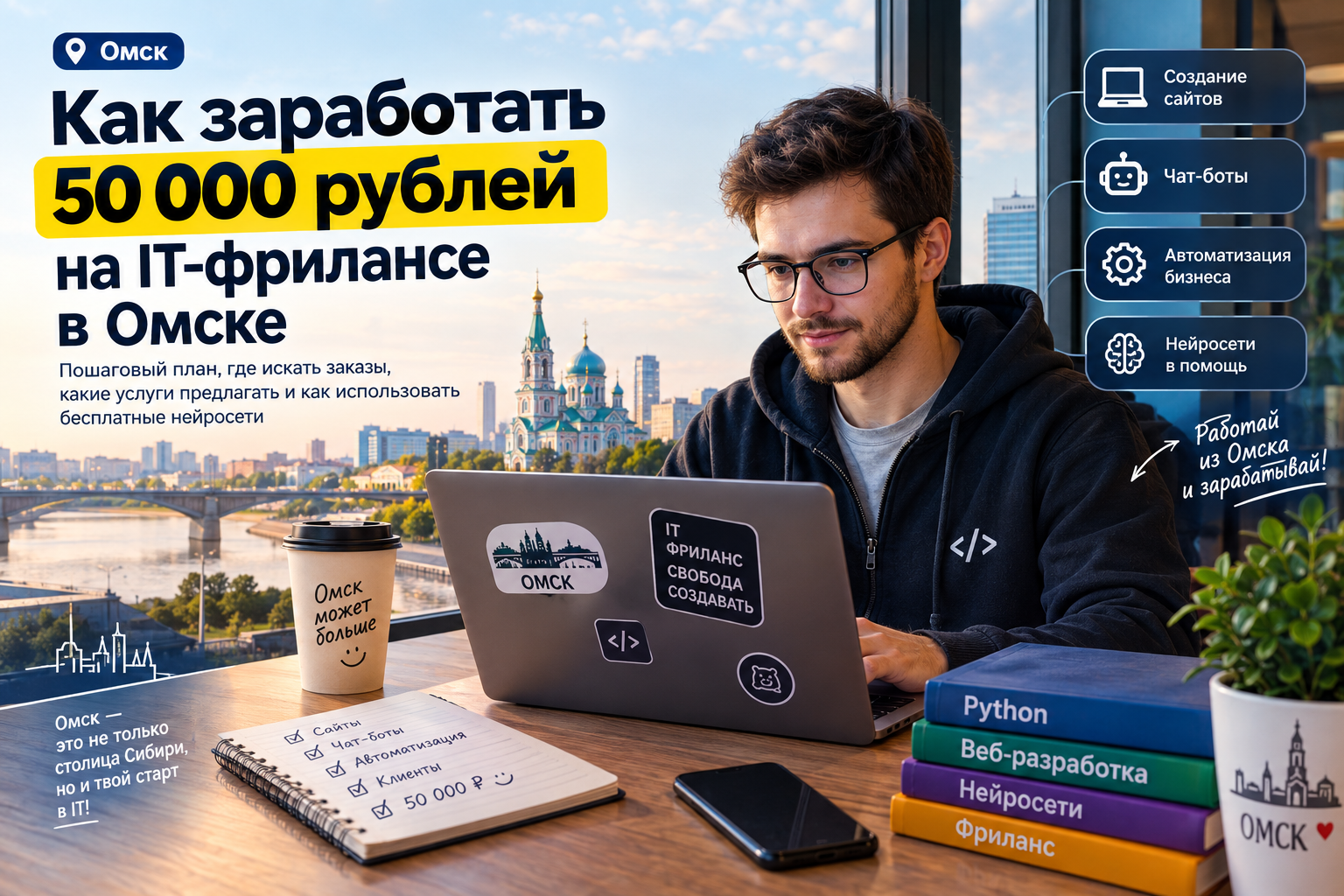 Как заработать 50 000 рублей на IT-фрилансе в Омске в 2026 году