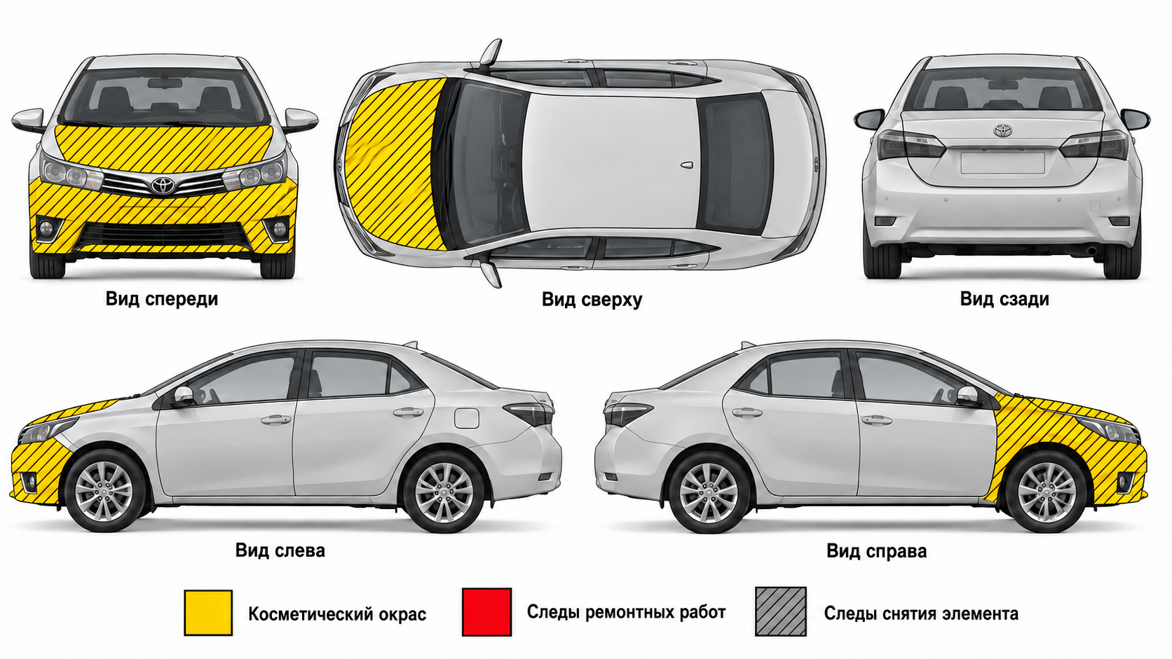 Карта ЛКП Toyota Corolla