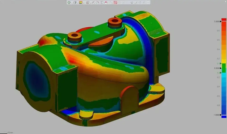 Geomagic Design X Pro: карта отклонений в Accuracy Analyzer