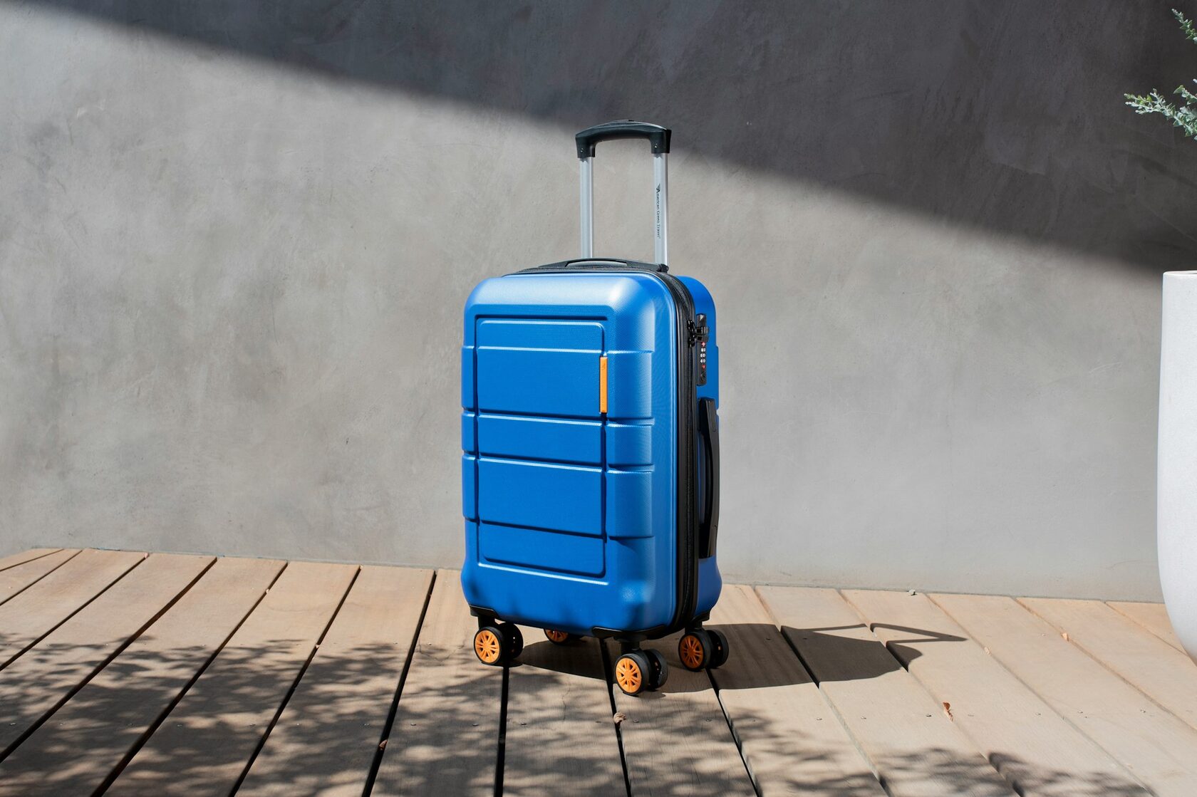 Suitcase with a luggage tag