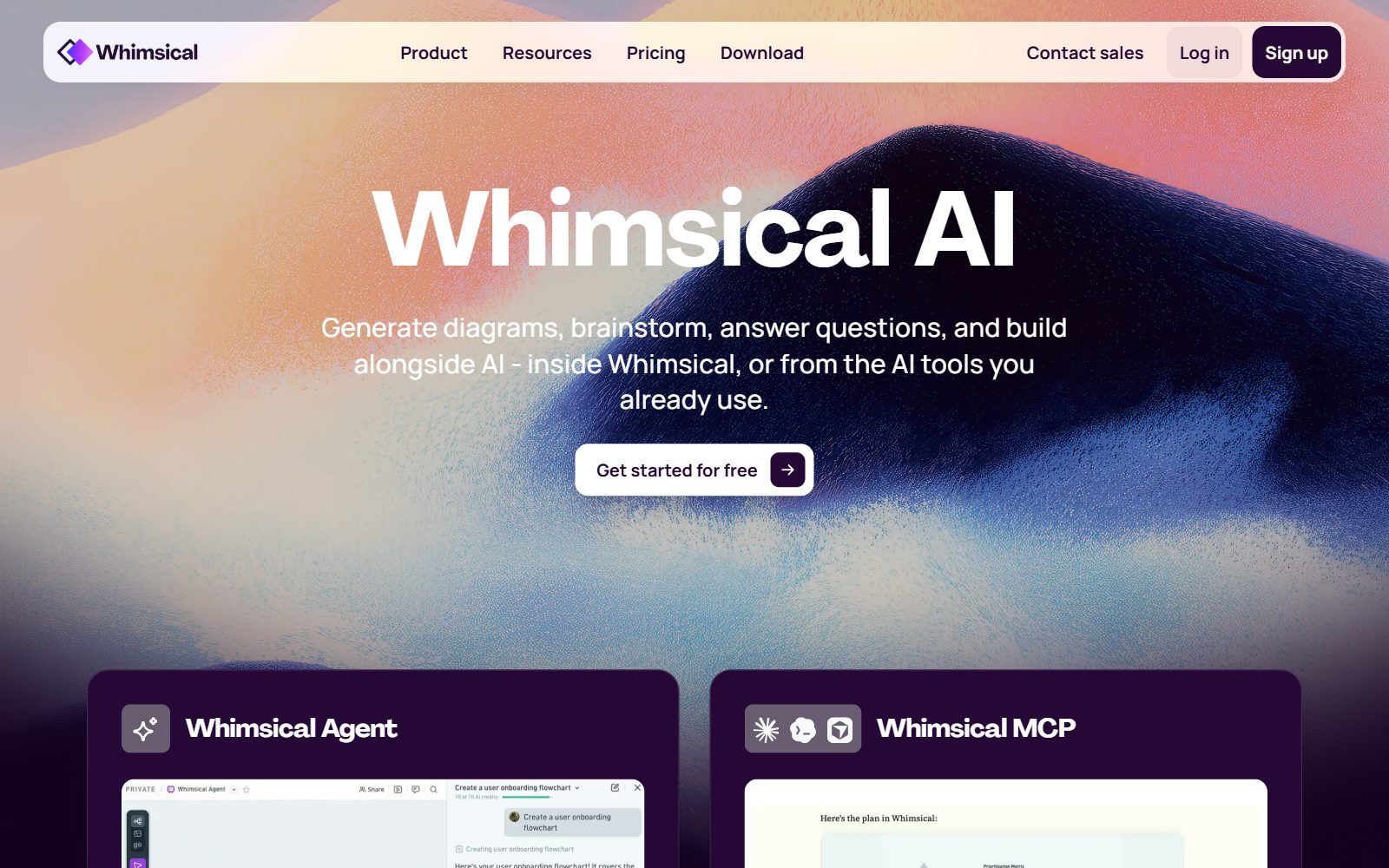 Whimsical AI page screenshot (October 2026)